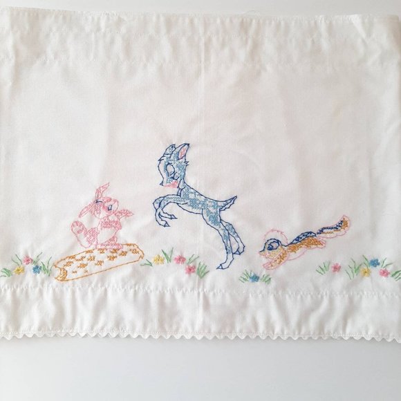 Vintage Accents Vintage Bambi Childrens Disney Kitsch Embroidered